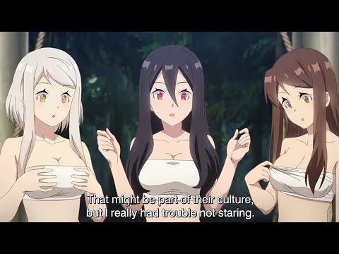 Hiraku met Lamia girls and having trouble not to stare there boobs | Isekai Nonbiri Nouka