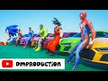 SUPERHEROES EXTREME RACING ULTRA RAMPS JUMPING Challenge with Spiderman, Sonic, Superman #212