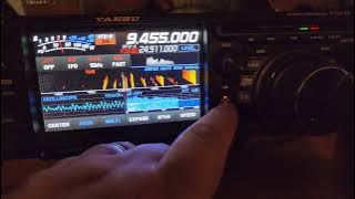 World of radio received on WRMI 9455 kHz Shortwave Yeasu FTdx10 on half wave end fed antenna