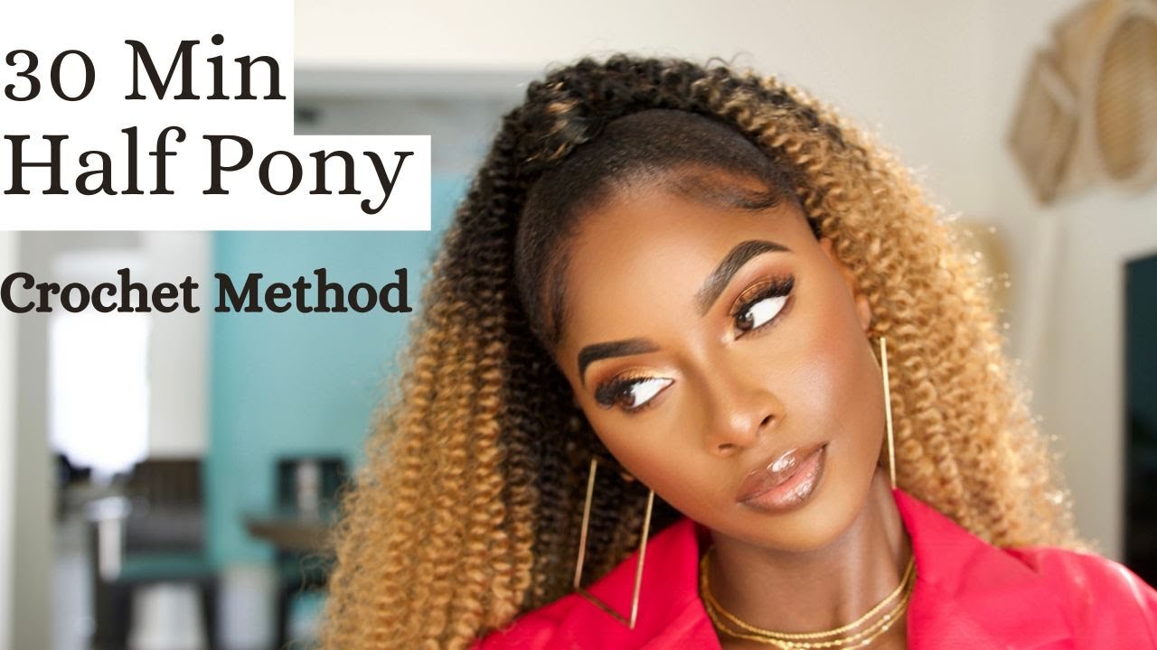 I did this half ponytail crochet hairstyle in 30 min | Beyoncé inspired ...