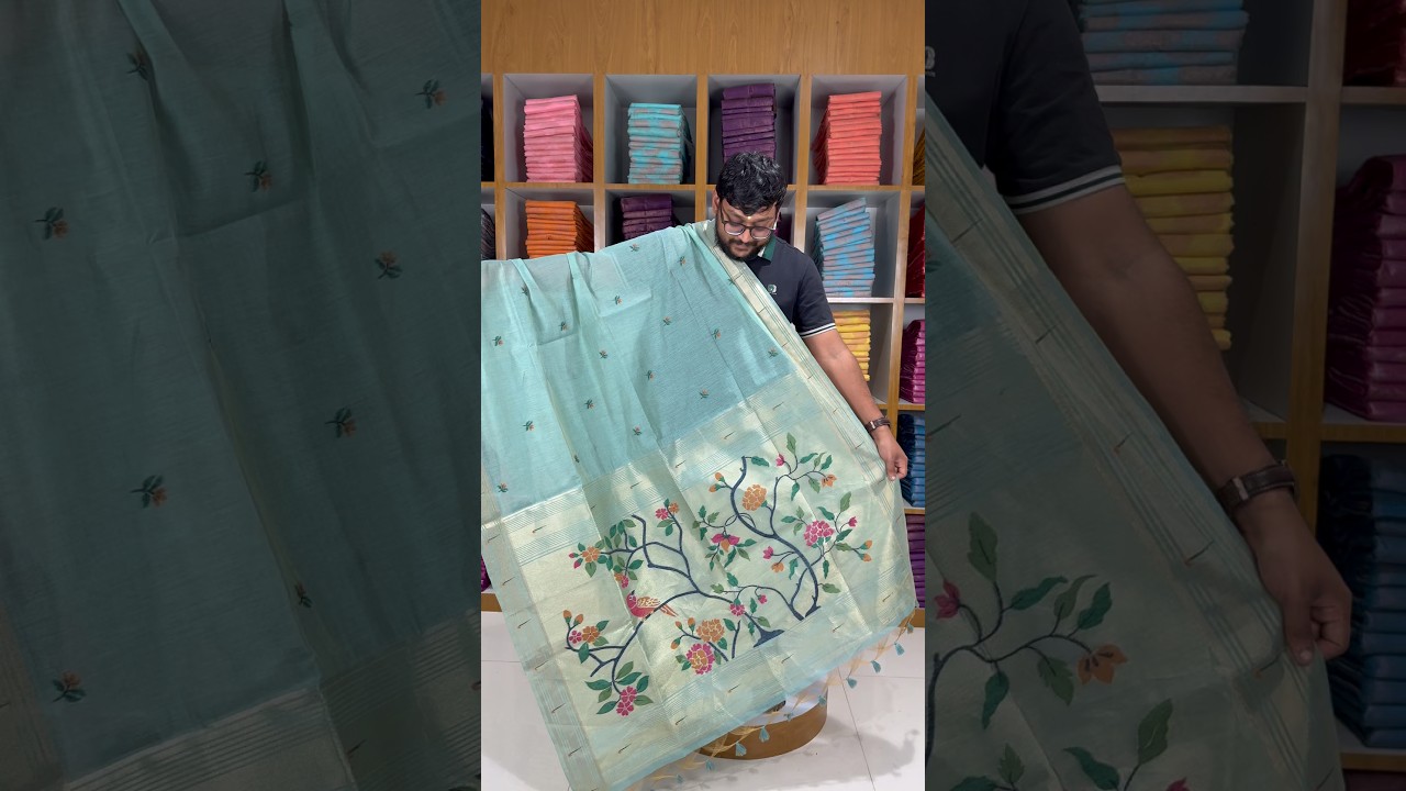 Soft Muga Cotton Paithani Saree