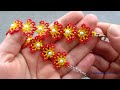 YARIM ÇİÇEKLİ ŞIK VE KULLANIŞLI BONCUK BİLEKLİK YAPILIŞI / FLORAL BEAD BRACELET MAKING