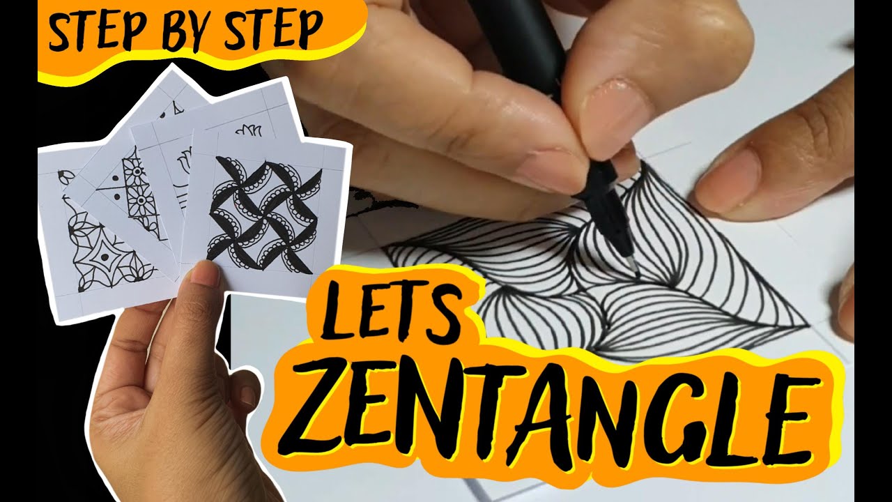 Zentangle art | 10 Zentangle flower patterns | easy Zentangle for