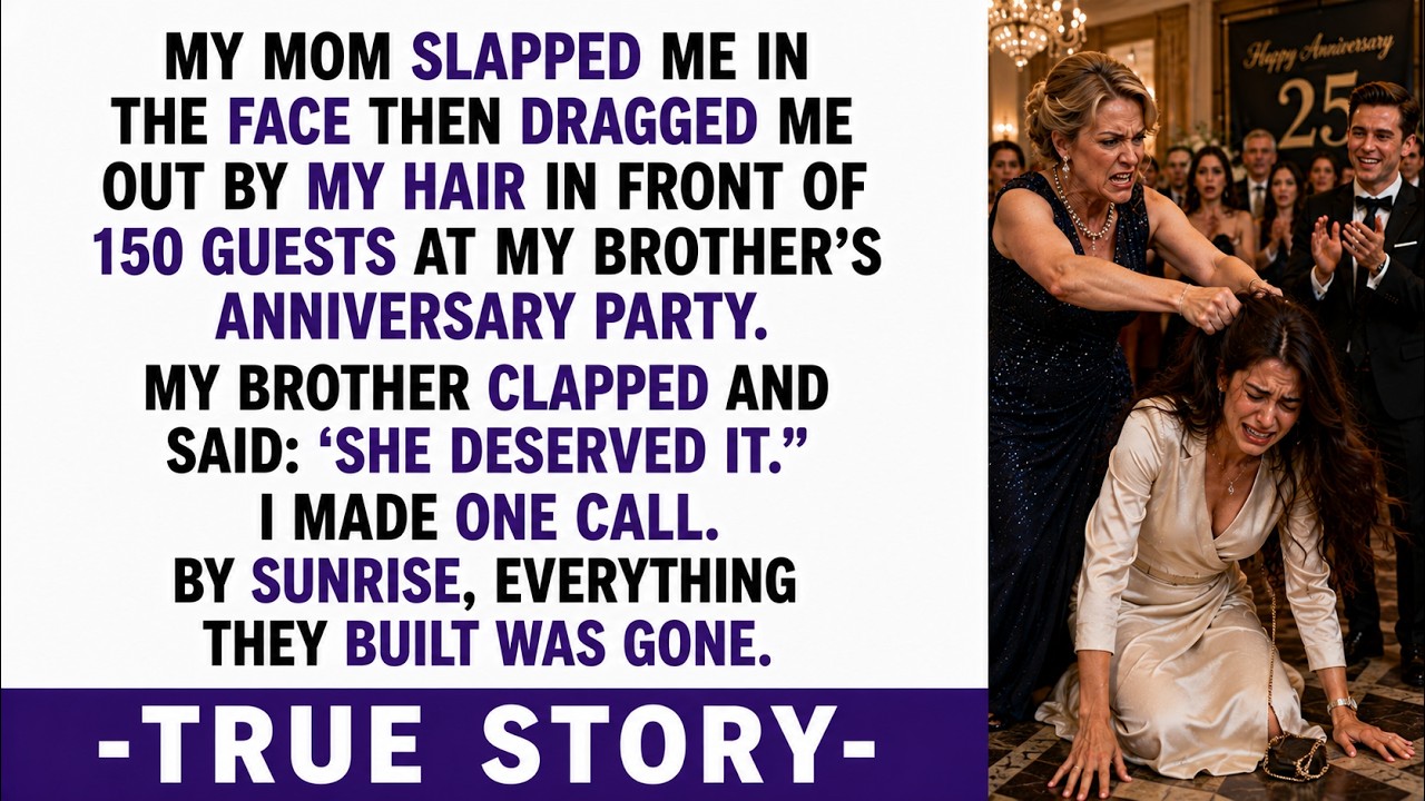 I was dragged by my hair across the marble floor of a five-star hotel ballroom in front of 150 guests—and when I looked up for help, my own brother raised his champagne glass and clapped. “She...
