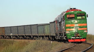 Тепловоз 2ТЭ116-889 с грузовым поездом / Diesel locomotive 2TE116-889 with freight train