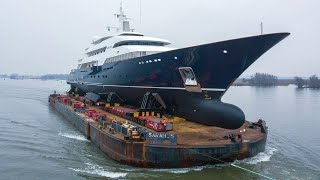 The 96.25m/ 315’9” Limitless returned to Rotterdam today
The Jon Bannenberg designed and Lürssen built Limitless arrived for a refit at Oceanco in Zwijndrecht September the 20th of last year and the 96.25m/ 315’9” yacht returned to Rotterdam today. The yacht was transported on a pontoon as Oceancos dock in Zwijndrecht is accessible by land only. Footage by The Nautical Lady & Dutch Yachting.
#Limitless #Lurssen #Oceanco The 96.25m/ 315’9” Limitless returned to Rotterdam today