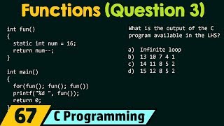 Functions (Solved Question 3)