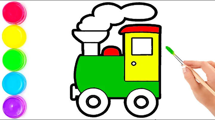 Drawing And Coloring Engine For Kids | Simply How to draw train engine step by step
