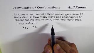 Uber Permutation with 12 request 3 at a time
