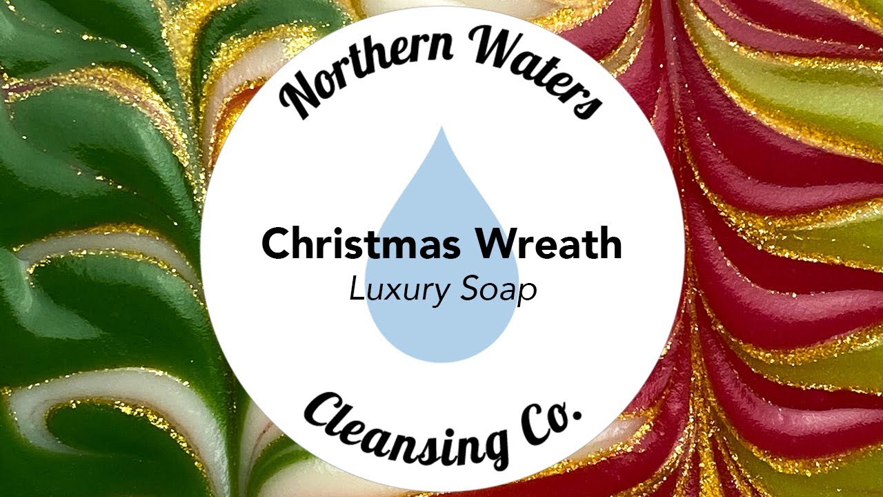 Christmas Wreath Cold Process Soap | Making & Cutting | Northern Waters Cleansing Co.