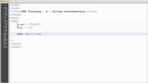 PHP Training - 6 - String Concatenation