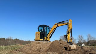 Cat 304 Loading and Grading Top Soil