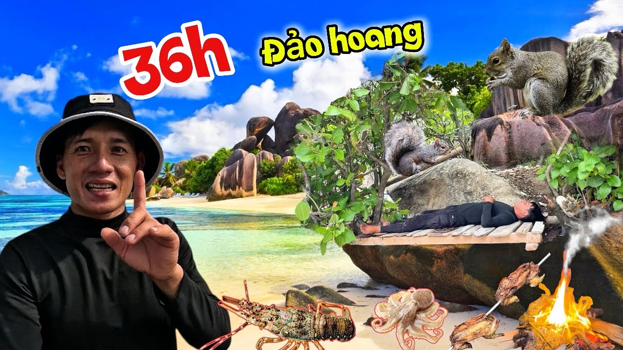36h sinh tồn lên rừng xuống biển đặt B,Ẩ,Y S,Ă,N bắt tìm thức ăn | 2 day survival camping