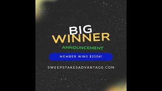 Big Winner Announcement rom Sweepstakes Advantage