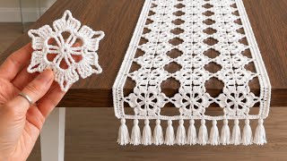 Super Easy Crochet Table Runner Pattern for Beginners 💯✅BEAUTIFUL Crochet Pattern 😍
