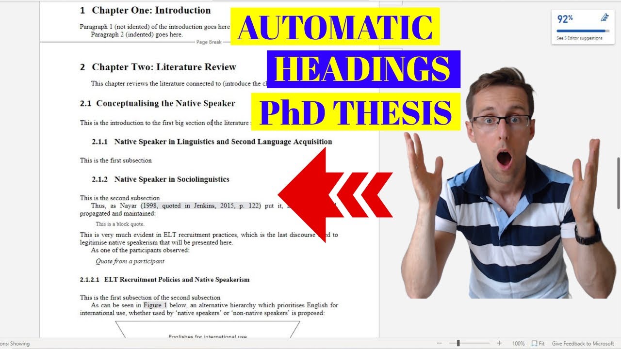 how to do thesis page numbering