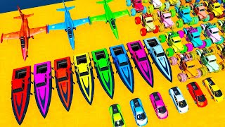 GTA V Super Stunt Car Racing Challenge By Trevor and Friends With Amazing Super Car Planes and Boats