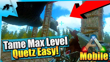 Ark Mobile| How To Tame A Max Level Quetzal Solo(Easy Taming Pen)|iOS/Android Total Beginner