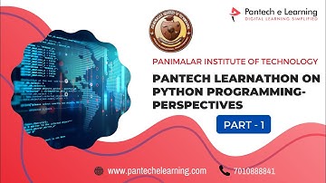 Day 1 | Pantech Learnathon on Python Programming-Perspectives | Panimalar Institute of Technology
