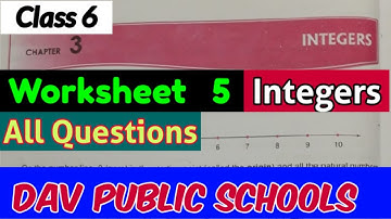 Dav class 6 integers worksheet 5 all questions