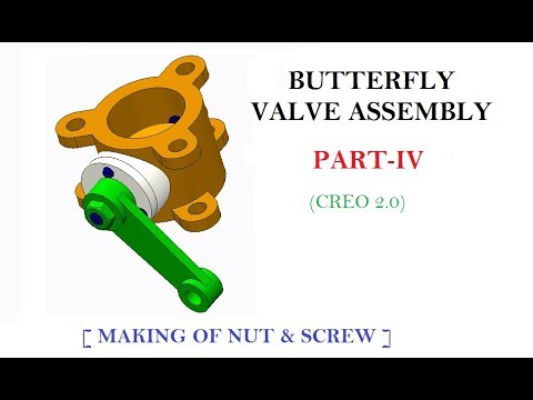 BUTTERFLY VALVE ASSEMBLY PART-IV [ELLIPTICAL PLATE,NUT, SCREW ] IN CREO 2.0
