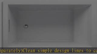 KOHLER K-1848-0 Underscore Rectangle 60-Inch x 36-Inch drop-in bath with end drain, White