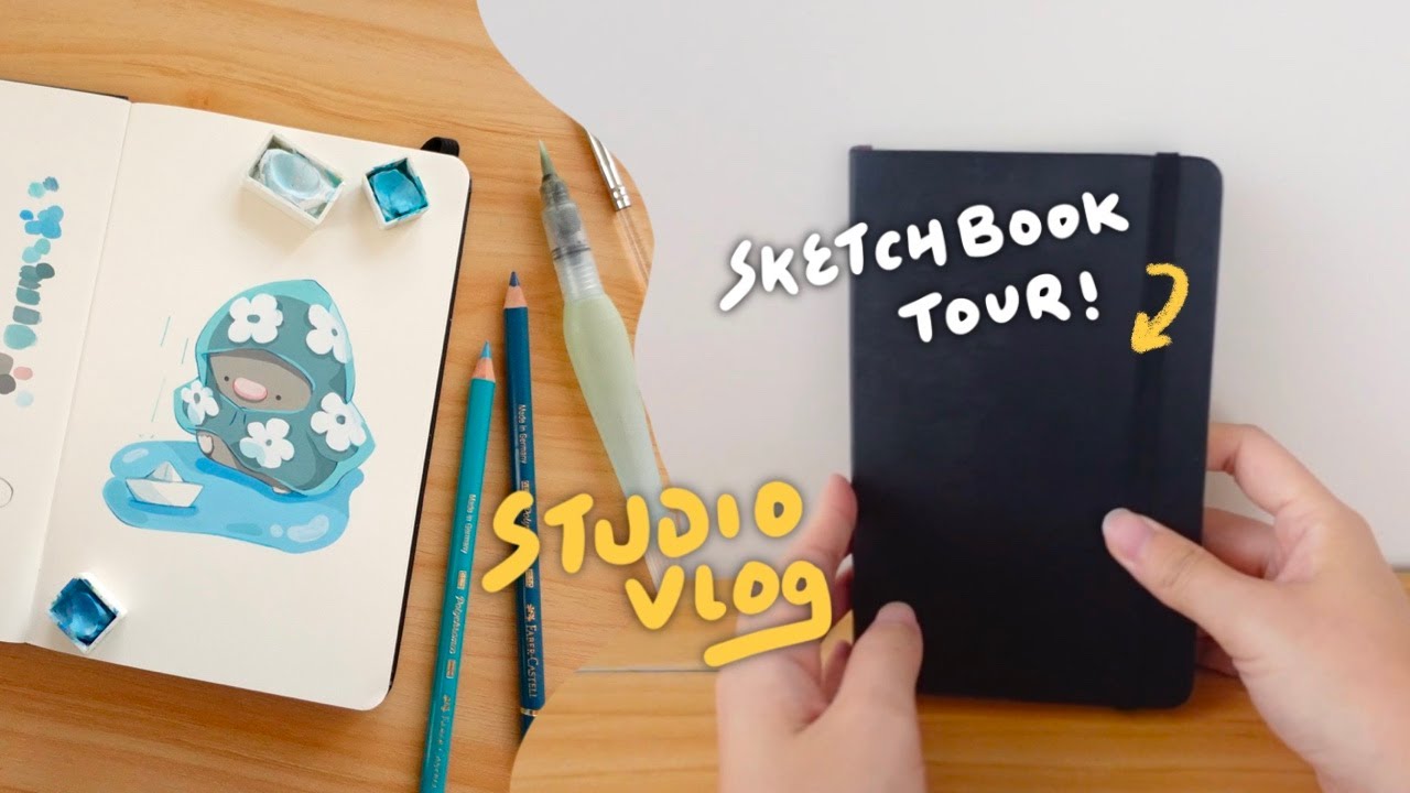 Moleskine sketchbook tour, holbein gouache art, everprinter collab 10