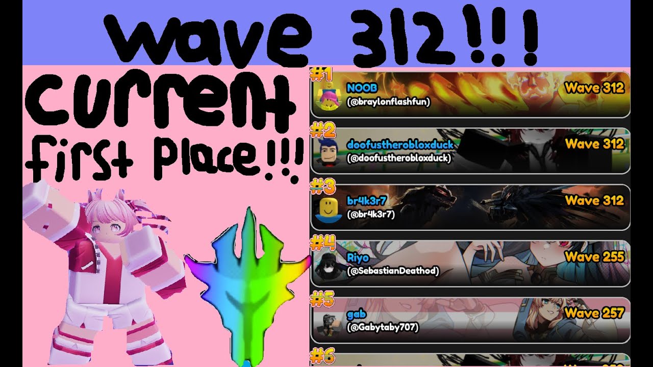 Current First place DD Leaderboard Run Anime Vanguards (100 Subscribers Special!!!)