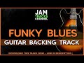 Funky blues fusion guitar backing track jam in a