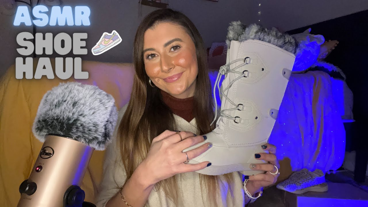 ASMR Shoe Haul & Ramble (shoe tapping, scratching, tingly whisper ramble)