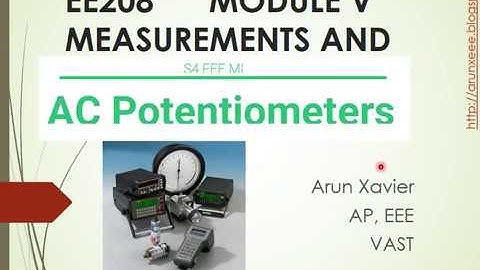 AC Potentiometers | KTU | EEE | EE208 | MODULE V | Malayalam