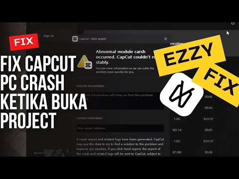 FIX CAPCUT PC CRASH KETIKA BUKA PROJECT