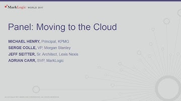 KPMG, LexisNexis & Morgan Stanley Panel Discussion on Moving to the Cloud