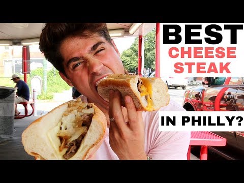BEST CHEESESTEAK IN PHILLY!? Pat's vs Geno's! Food Challenge | DEVOUR POWER