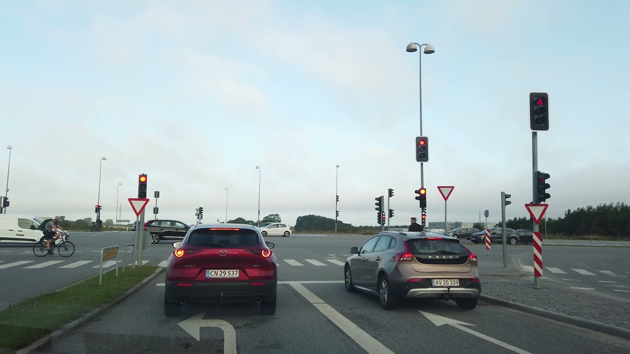 Driving around Outskirts of Aarhus - Risskov, Årslev, Skejby - Denmark 