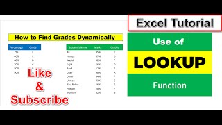 How to Find Grades Dynamically in MS Excel By using LOOKUP Function