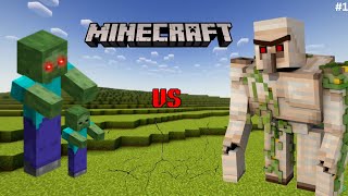 100 ZOMBIES VS IRON GOLEM WHO WILL WIN? | MINECRAFT CREATIVE #1