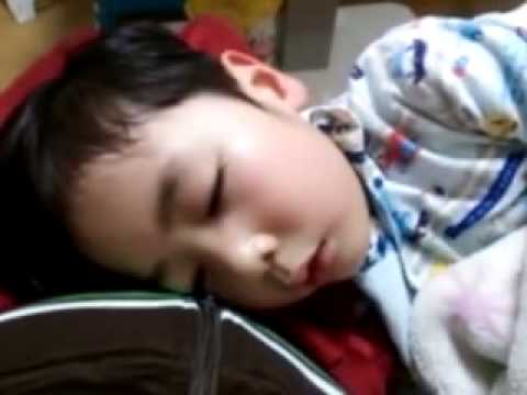 ５歳　睡眠時の爆音いびき＆咳　無呼吸症候群の様子