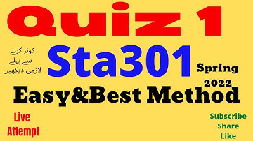 sta301 quiz 1 spring 2022 sta301 quiz 1 2022 sta301 quiz 2022 sta301 quiz1 sta301 quiz 1 solution
