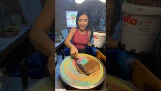 Rainbow Crepes At Bangkok Night Market - Thai Street Food