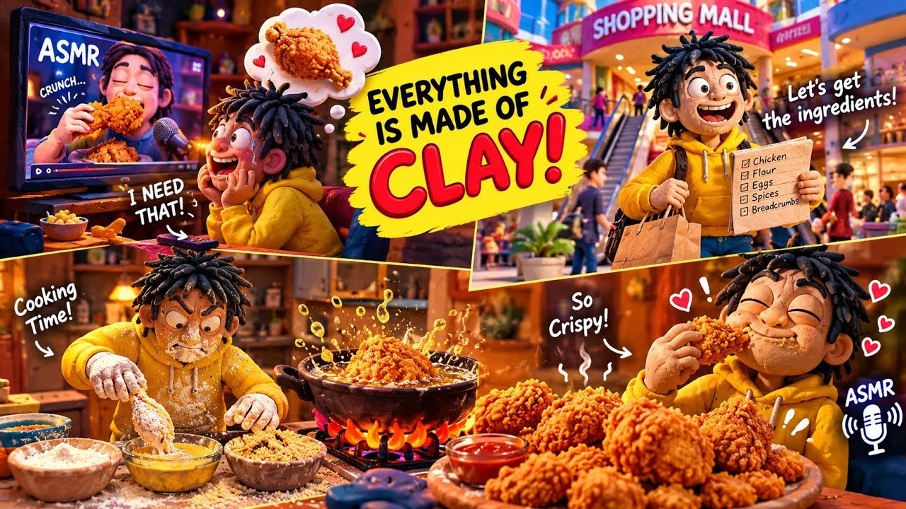 I Made FRIED CHICKEN… But EVERYTHING Is Made of CLAY! 🍗😱 | Clay