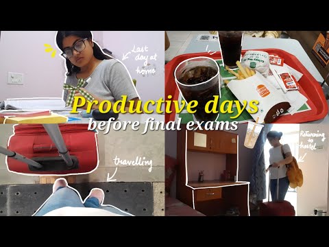 Productive days before exam 😵💫 | studying 📖 | leaving for hostel 🎀 | staying productive all day °•○