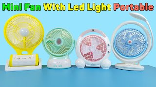 Mini Fan With Led Light Portable  Super Cool Air Anywhere, Rechargeable Battery | Unboxing