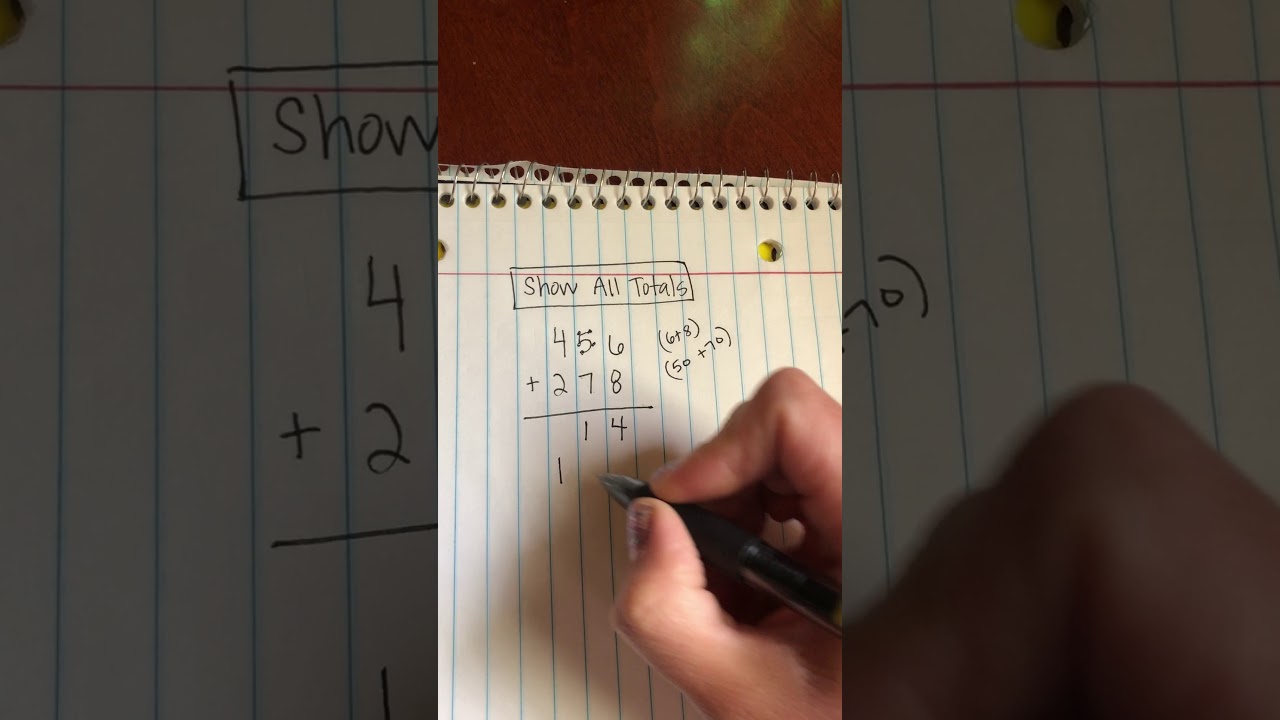 3 Digit Addition with Show All Totals