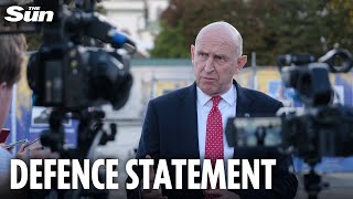 Download Lagu Defence minister John Healey holds a news conference after defence ministers of E5 Group meet MP3 Download Lagu Defence minister John Healey holds a news conference after defence ministers of E5 Group meet MP3