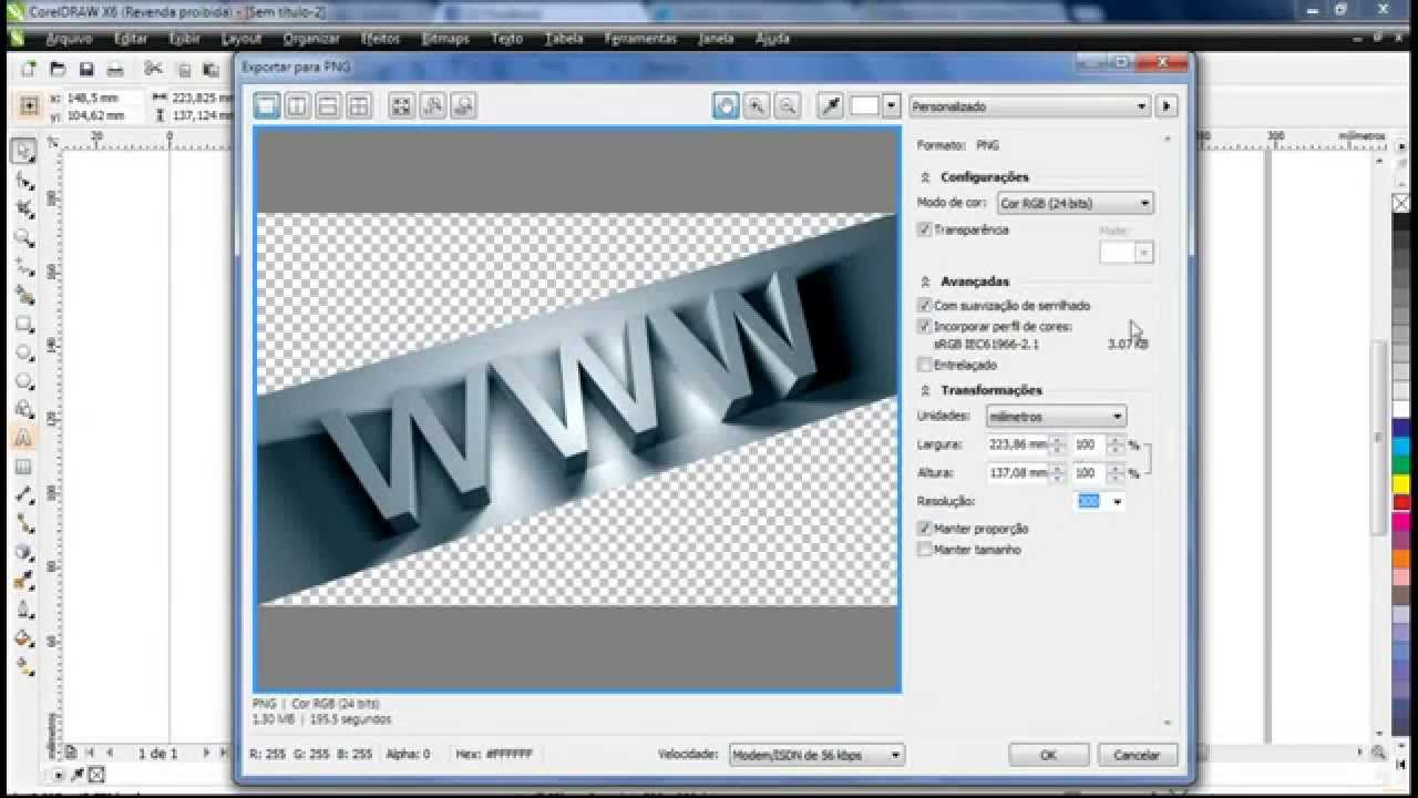 CorelDraw: Exportando em PNG e JPEG - YouTube