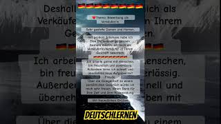 🇩🇪 Bewerbung als Verkäufer/in #b1prüfung #deutschkurs #telcb1 #deutsch#shorts#schreibenlernen