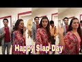 Kratika SengarSharad Malhotra And Amit Celebrate Slap Day On Kasam Tere Pyar Ki Set lSuhana Media P