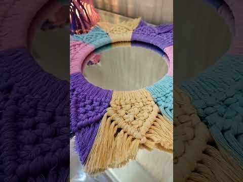 قاب آینه مکرومه بافته شده به سفارش شما توسط سمی بافت اطلاع از قیمت و سفارش واتسپ 09026755046