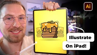 How to Draw Fluffy Pancakes in Adobe Illustrator on iPad - Full Illustration Process Explained 🥞 4K